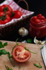 Italian homemade pasta with tomato sauce
