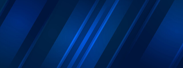 Obraz premium Blue modern abstract wide banner with geometric shapes. Dark blue and white abstract background. Vector illustration