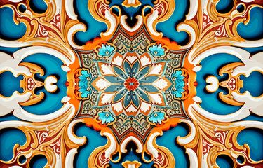 Porcelain flower fabric pattern. Abstract traditional folk antique porcelain floral graphic line. Texture textile vector illustration ornate elegant luxury style. Print design for background, utensils