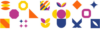 Memphis geometric abstract shapes background vector . Retro trendy halftone vector elements design for advertisement, Wallpaper, commercial and sale banner, poster. Vector illustration.