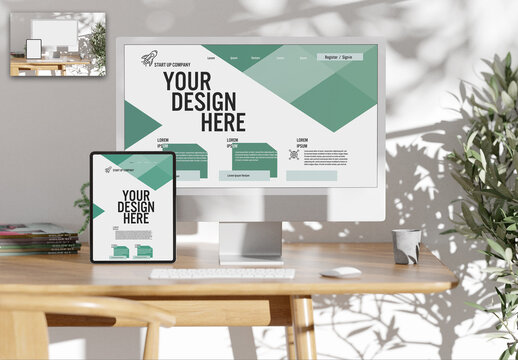 Customisable mock up of modern devices