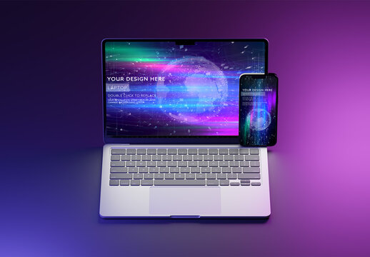 Customisable mock up of modern devices