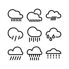 Showcase the beauty and elegance of your design with this stunning Black and White rain Icon. Perfect for graphic designs, logos, mobile apps, posters and more. 
