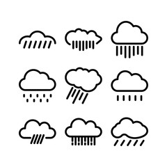 Showcase the beauty and elegance of your design with this stunning Black and White rain Icon. Perfect for graphic designs, logos, mobile apps, posters and more. 

