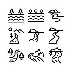 Showcase the beauty and elegance of your design with this stunning Black and White river Icon. Perfect for graphic designs, logos, mobile apps, posters and more. 
