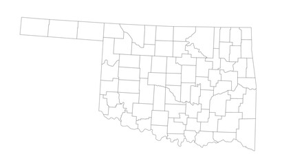 Highly Detailed Oklahoma Blind Map.