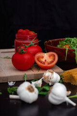 Italian homemade pasta with tomato sauce