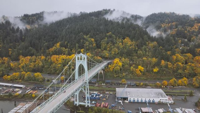 Video clip of St Johns Bridge in Portland Oregon