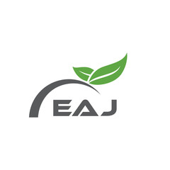 EAJ letter nature logo design on white background. EAJ creative initials letter leaf logo concept. EAJ letter design.