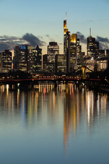 View Of The City Of Frankfurt Am Main At Night, Germany
