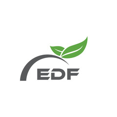 EDF letter nature logo design on white background. EDF creative initials letter leaf logo concept. EDF letter design.