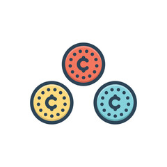 Color illustration icon for cents