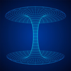 Wormhole tunnel mesh objects wireframe vector