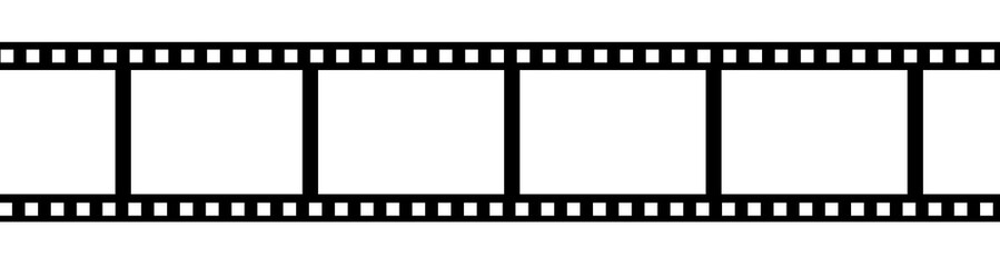 Illustration of 35mm film isolated on white. The inside of the frame is transparent.