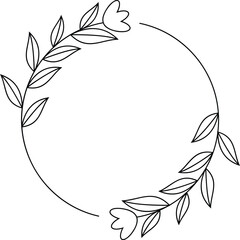 Line Art Flower Frame