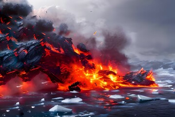 Ice and fire collision