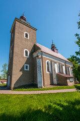 Naklejka premium Late Renaissance Church of Saint Stanislaus Bishop and Martyr in Druzbin, village in Lodzkie voivodeship. Poland