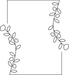 Line Art Flower Frame