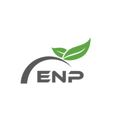 ENP letter nature logo design on white background. ENP creative initials letter leaf logo concept. ENP letter design.