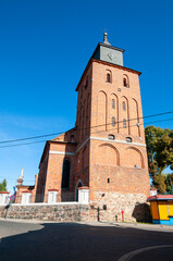 Fototapeta na wymiar Church of the Assumption of the Blessed Virgin Mary in Lipno, Kuyavian-Pomeranian Voivodeship, Poland 