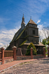 Fototapeta premium St. Michael the Archangel Church in Domachowo, village in Greater Poland voivodeship. Poland