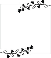 Fototapeta premium Line Art Flower Frame