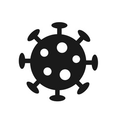 Obraz premium Vector illustration, logo, web icon of virus danger. Isolated on a white background.