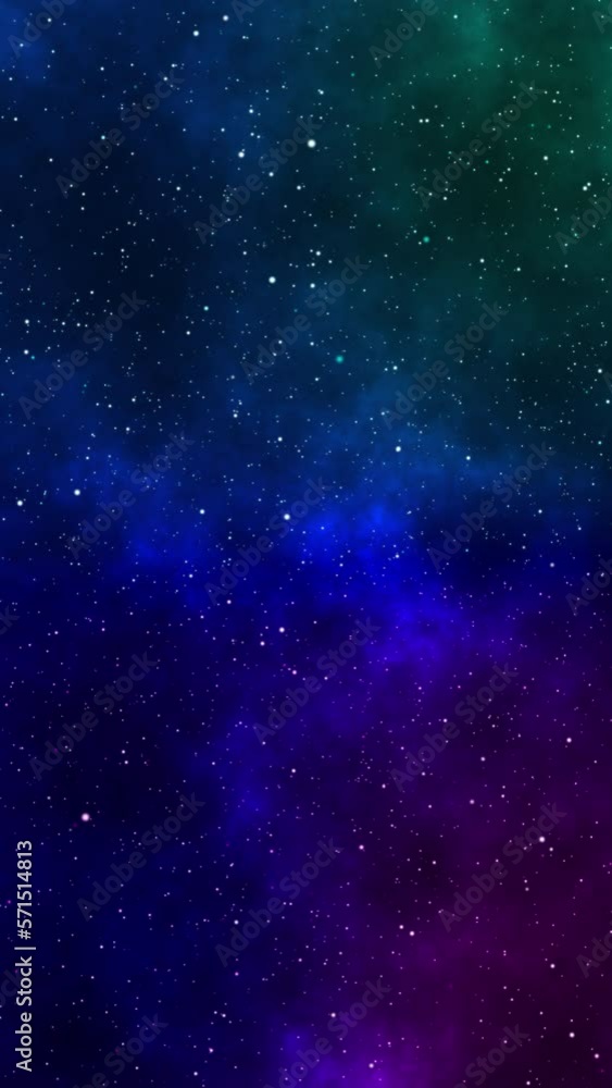 Poster colorful galaxies image in the universe with changing colors at 60fps. loopable motion 4k background