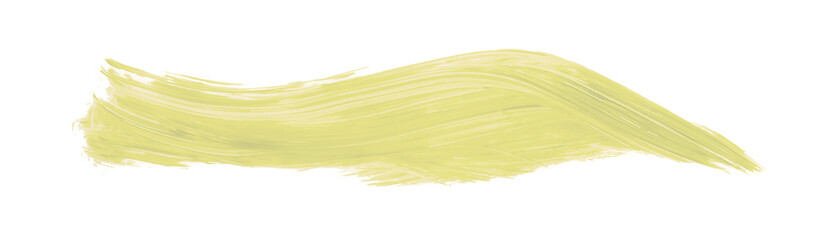 Pale yellow brush isolated on transparent background. Yellow brush.
