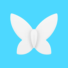 White butterfly winged insect Easter spring holiday decorative element 3d icon realistic vector