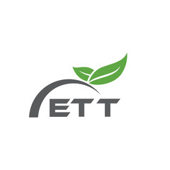 ETT letter nature logo design on white background. ETT creative initials letter leaf logo concept. ETT letter design.