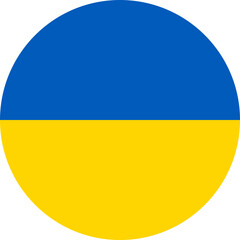 Ukraine round flag isolated - High quality circular web button of the Ukrainian emblem 