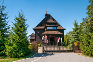 Fototapeta premium Wooden Church of St. Mary Magdalene in legonice Małe, Masovian Voivodeship, Poland