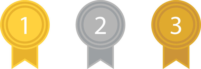 Ranking medal icon illustration set. Quality top, ranking first place best vector icon