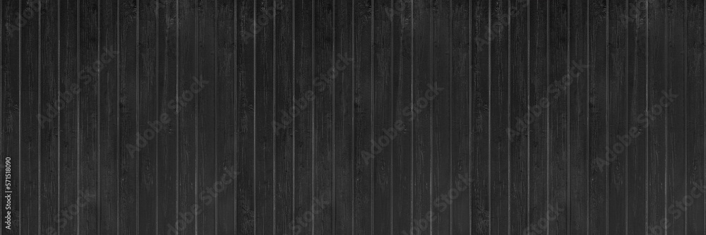 Poster horizontal black painted wood texture for pattern and background.