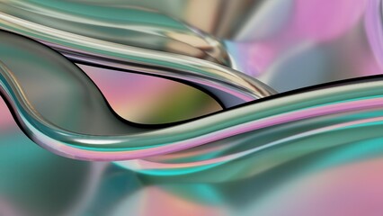 cyber pink fluid, wave-like, metallic abstract, dramatic, modern, luxurious and exclusive 3D rendering graphic design element background material