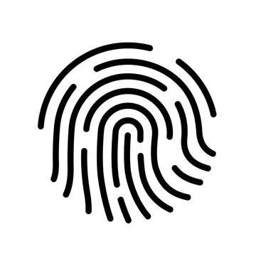 Touch id line icon illustration