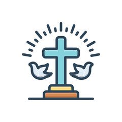 Obraz premium Color illustration icon for holy