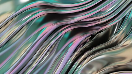 cyber pink flow of metal reminiscent of a flowing river Abstract, dramatic, modern, luxurious and exclusive 3D rendering graphic design element background material.