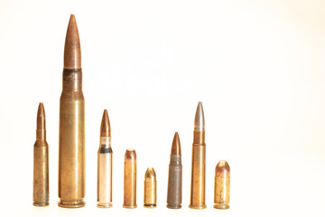 bullets on white background