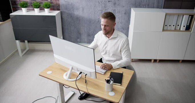 Office Ball Exercise. Sitting Posture