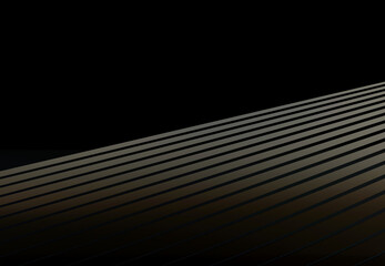 Black background with metallic decorative ideal for poster, cover, branding wallpaper, banner, website, presentation.  3d rendering.