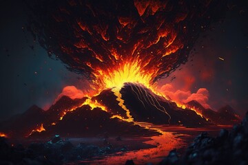 Volcano erruption background