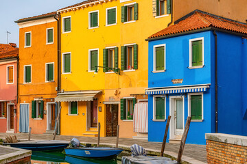 Fototapeta na wymiar The famous Colorful houses in Burano, Venice