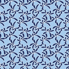 Japanese Curl Petal Flower Vector Seamless Pattern