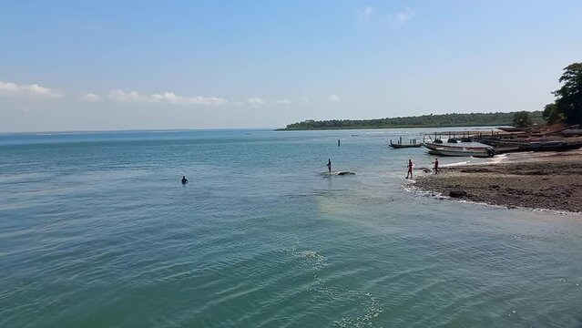 Beach on Bubaque island, Bijagos archipelago in Guinea Bissau