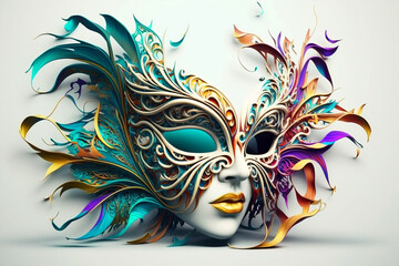 Beautiful and amazing carnival mask. Generative AI	