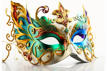 Beautiful and amazing carnival mask. Generative AI	