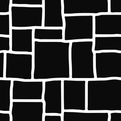 Stone blocks seamless pattern, wall, vector design