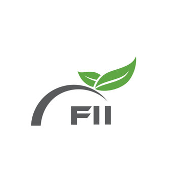 FII letter nature logo design on white background. FII creative initials letter leaf logo concept. FII letter design.